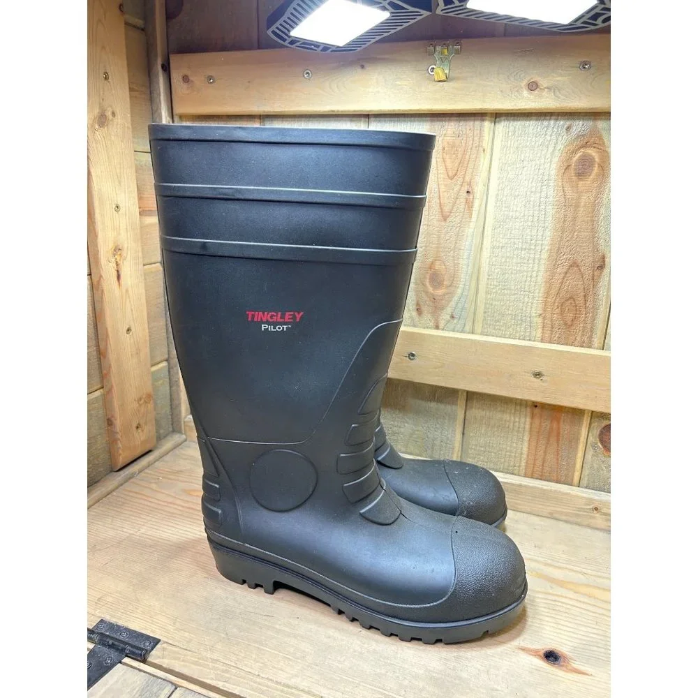 Mens TINGLEY Pilot Rubber Work Rain Boots US 8 Waterproof
